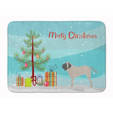 Carolines Treasures English Mastiff Merry Christmas Tree Machine Washable Memory Foam Mat BB2974RUG